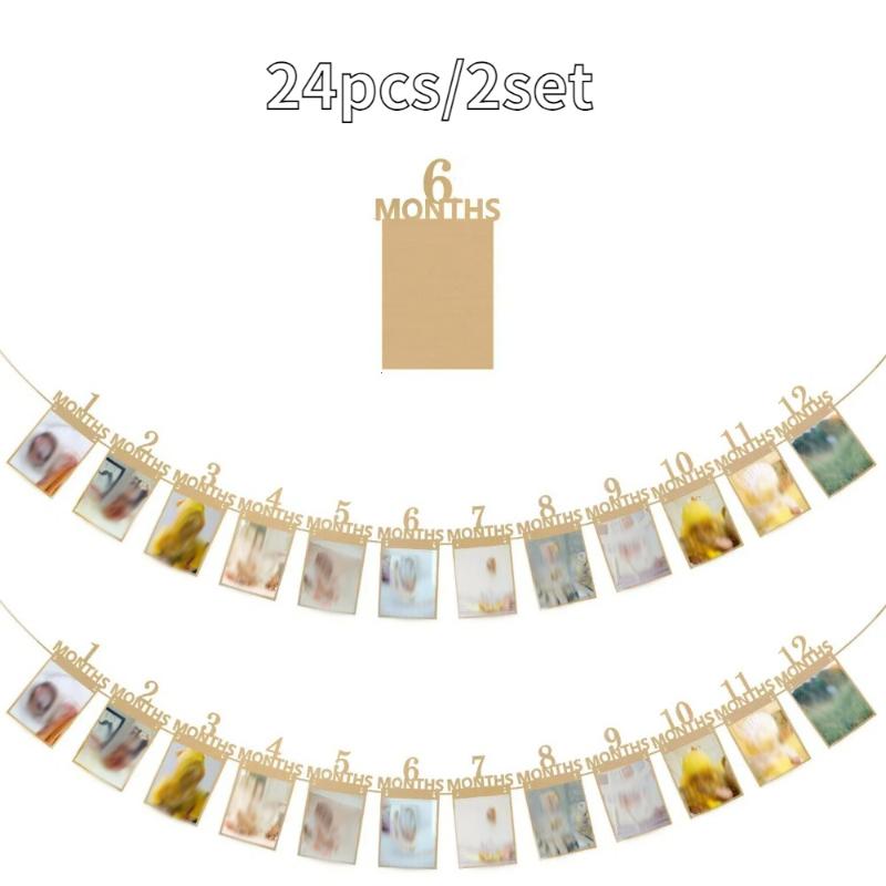 Festive Party Decor Hanging Photo Banner Wall Background Prop Paper Frame Flag Supplies for Holiday Celebrations