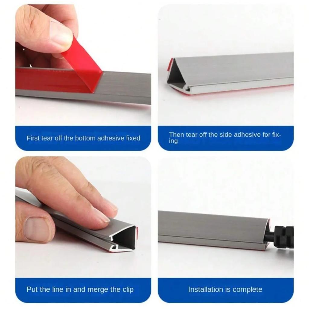 1pc 1m/39.37in Wall Corner Wiring Groove Wiring Shielding Strip Visible Line Top Corner Line