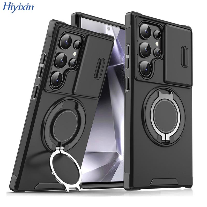 Suitable for Samsung S25 Ultra Pick Up Window Mobile Phone Case A17 Rotary Bracket Protection Case