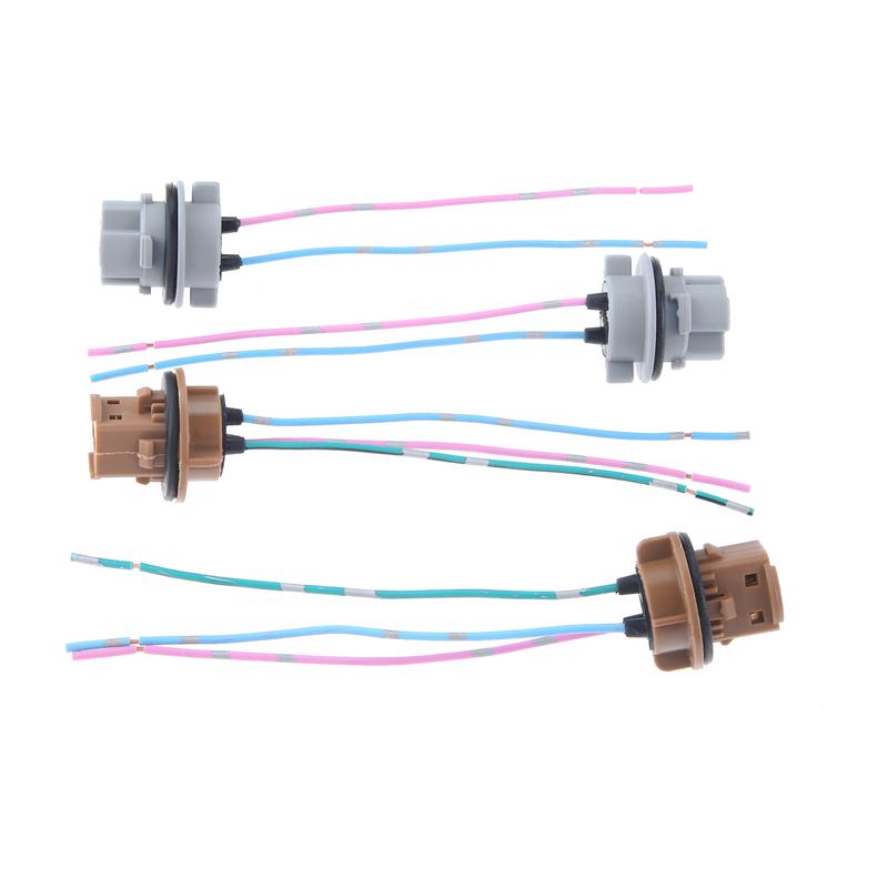 2Pcs T20 7443 W21/5W 7440 W21W Car Socket Adapter Base Female Plug Connect Wiring for Car Brake Lamp DRL Lamp Plastic+Wire