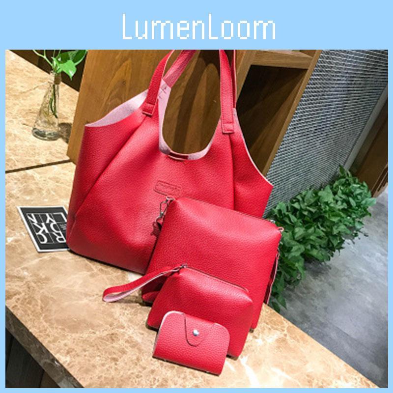 Chic Fashion Women Handbags Messenger Shoulder Tote Bags 4pcs Set