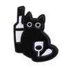 Black Cat Coffee Enamel Pins Custom Cat Red Wine Milk Tea Brooches Lapel Badges Clothes Animal Jewelry Gift for Kids Friends