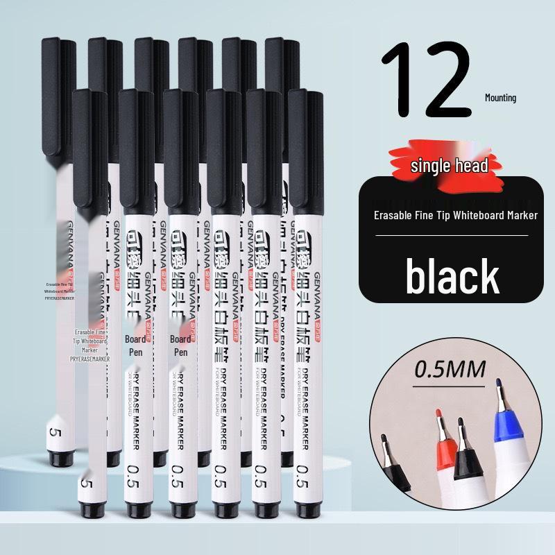 Jin Wannian Fine Tip Erasable Whiteboard Marker (0.5-1.0mm), Waterproof, Ideal for Small Characters & Teaching Use