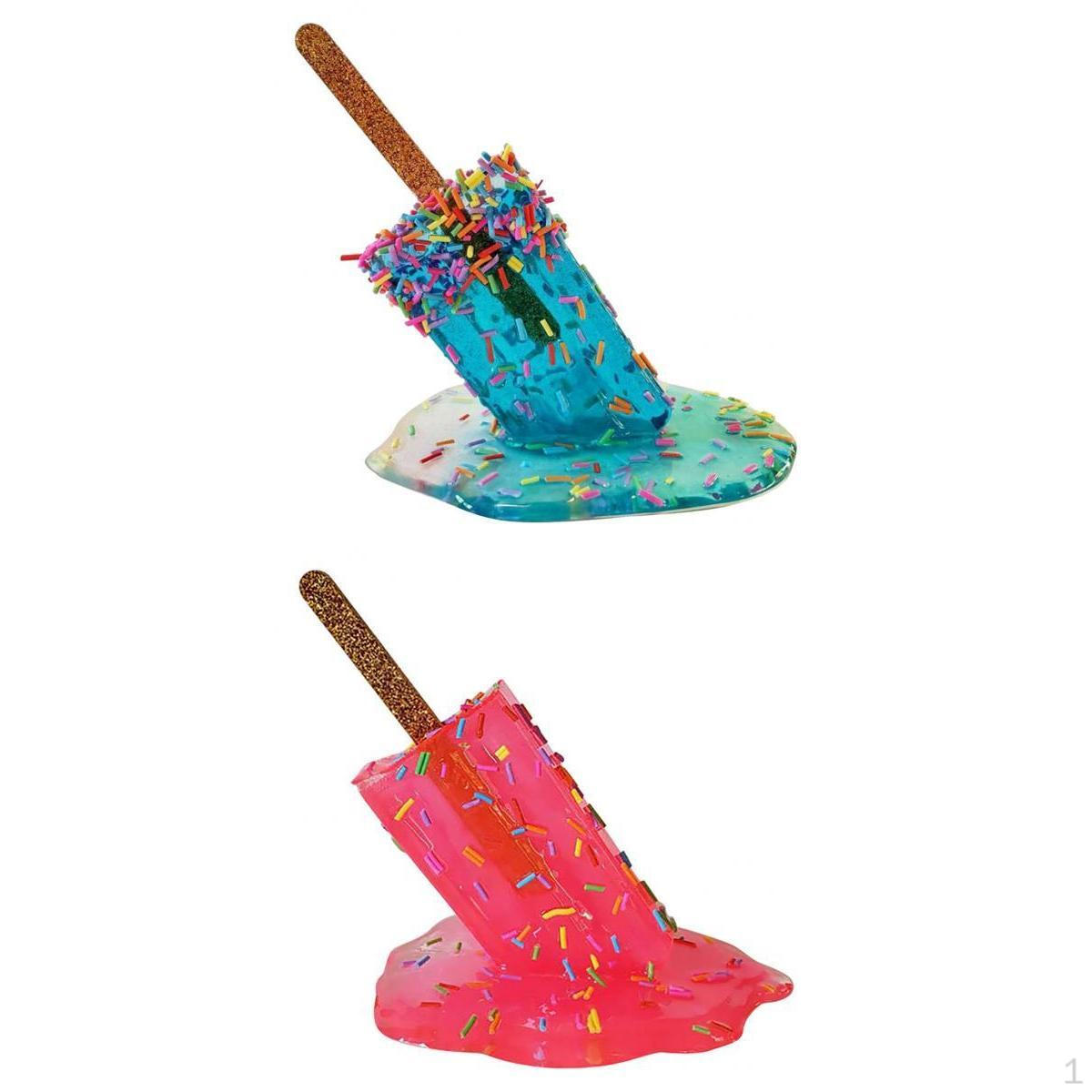 

2x Melting Popsicle Sculpture Ornaments Decor Kids Gift