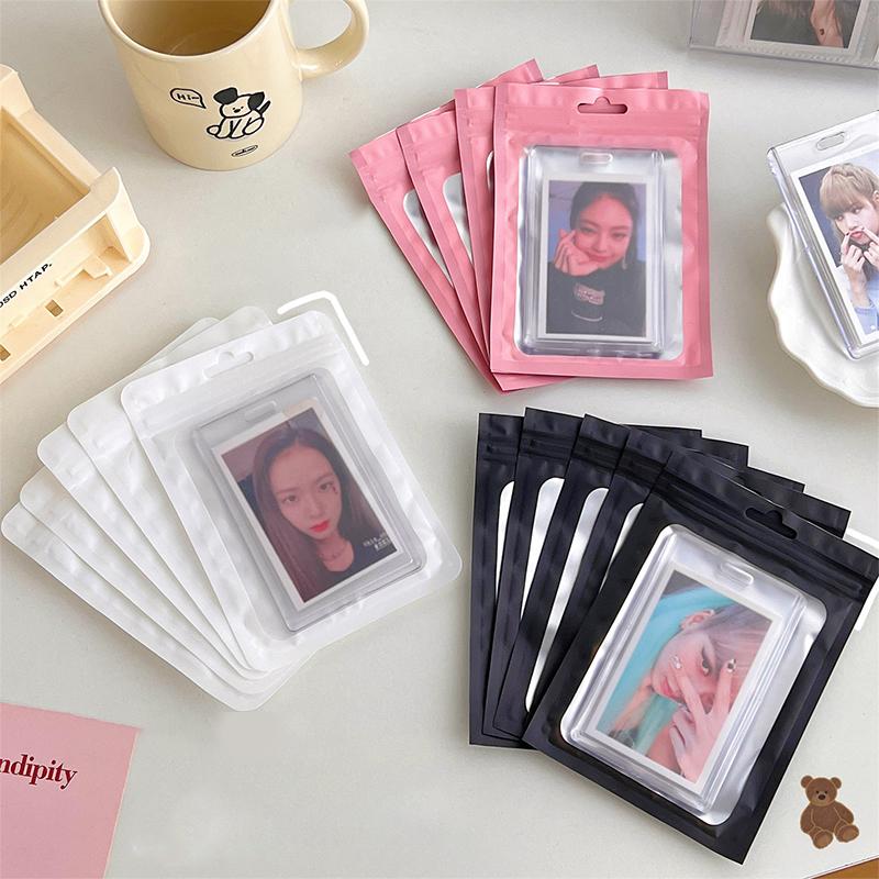 10Pcs Card Photocard Storage Bag Color Matte Transparent Ziplock Bag Gift Packaging Bag Sticker Card Sleeve Packaging Bag