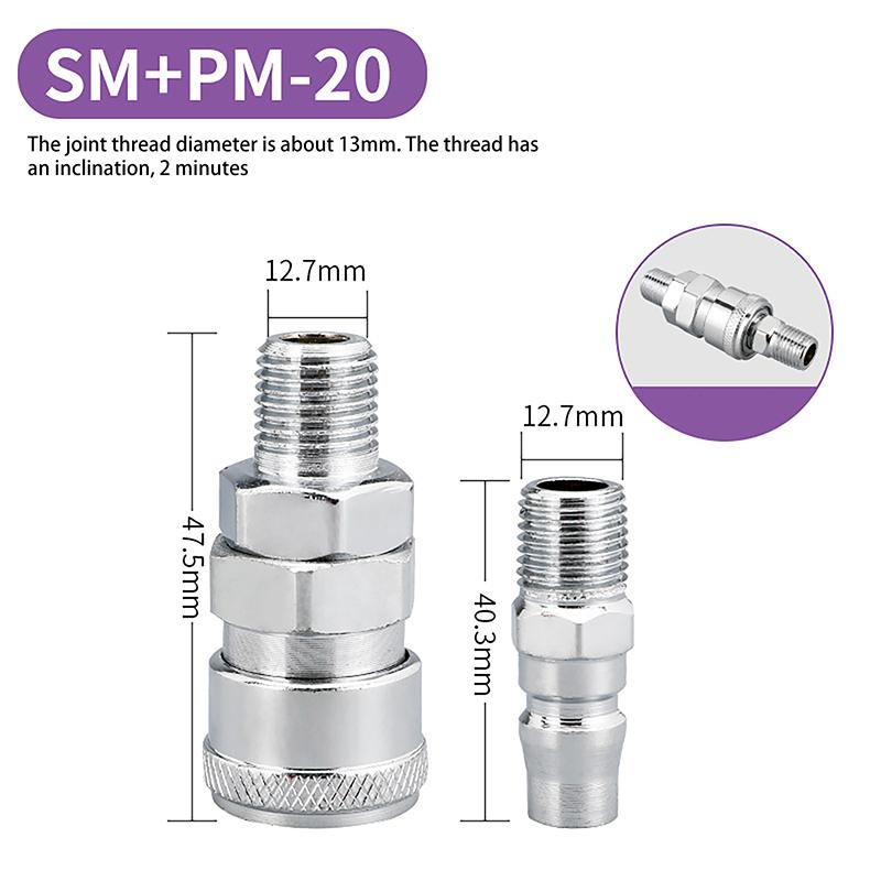 

2pcs/set Fitting European Standard EU Euro Type Quick Coupling Connector Coupler Pneumatic