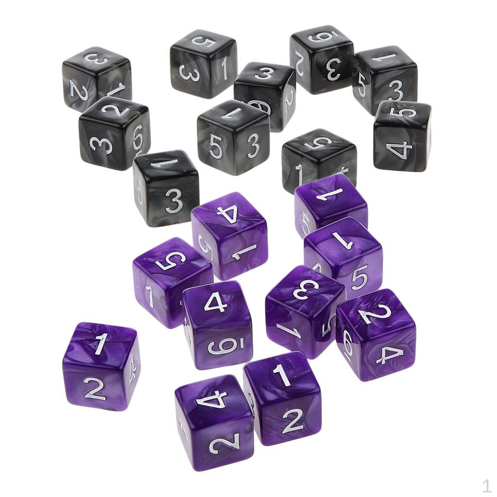 20 Pcs Opaque Set D6 Six Sided Die Place for