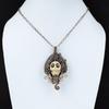 Howlite Pendant Copper Wire Wrapped Pendant Skull Bone Face Pendant Titanium Bead Eyes Jewelry Gemstone Pendant Handmade Copper Wire Jewelry