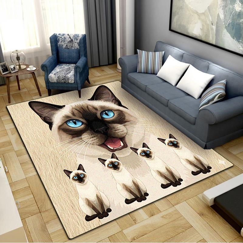 Cow Cat Siamese Carpet Rug for Living Room Bedroom Home Sofa Decoration,Kids play Non-slip Floor Mat