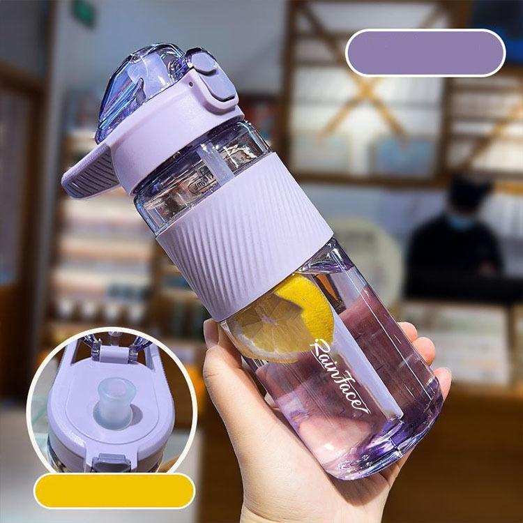 

800ML High Temperature Plastic Water Cup - Anti-scalding Drop-resistant Straw Cup BPA-free Clear Outdoor Sports Water Bottle 700ml фиолетовый