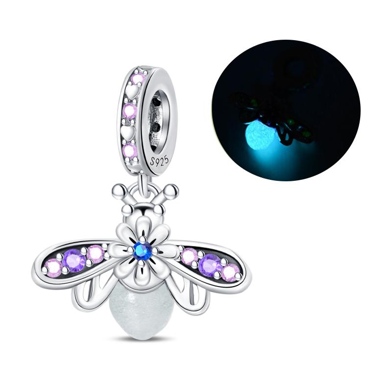 Glow In The Dark Firefly Copper Charms Fits Original 3Mm Bracelet Beads Women Diy Fashion Jewelry Gifts