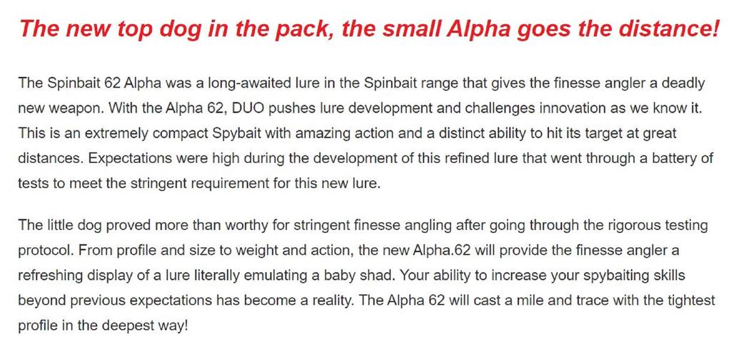 DUO Realis Spin Bait 62 Alpha spinbait spybait Tonący Przynęta CCCZ102 (2389)