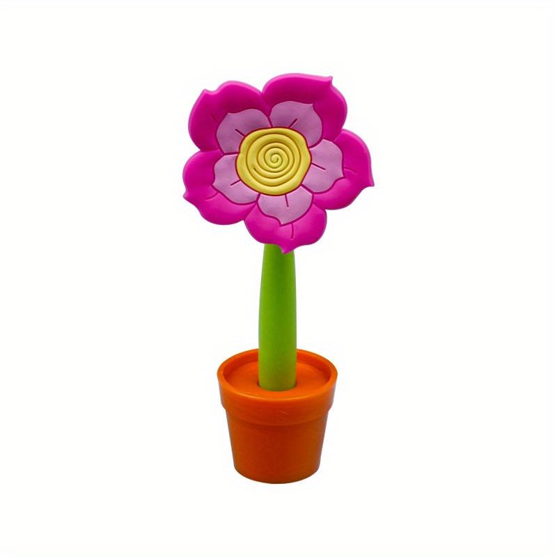 School Season 5pcs Ballpoint Pen Creative Cute Realistic Cartoon Plant Sun Flower Pot Plant Ballpoint Pen