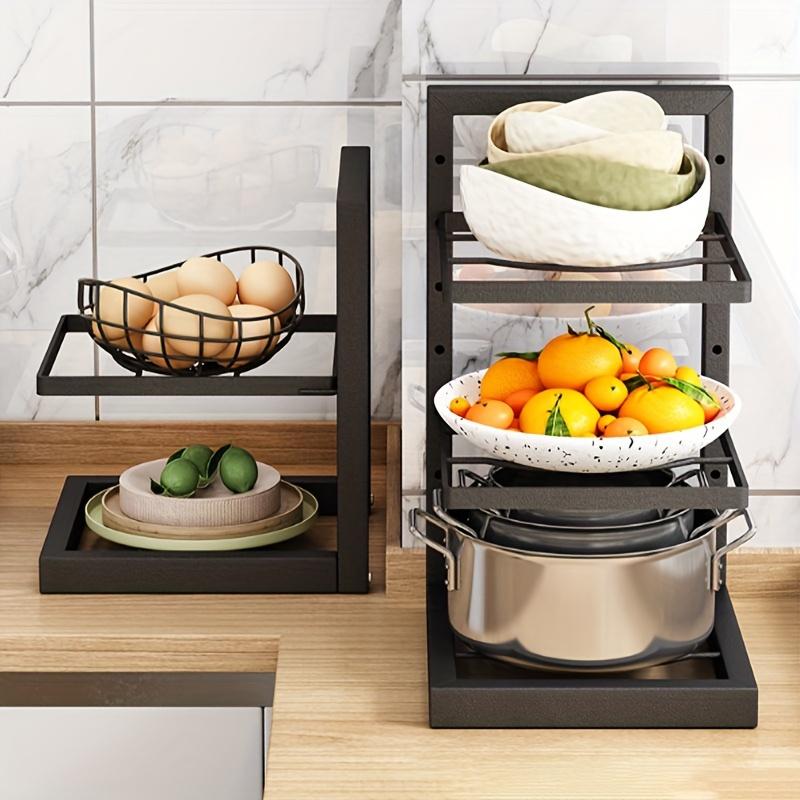 1 piece of highly adjustable three-layer and four-layer pot rack, storage rack, and kitchen utensil storage rack under