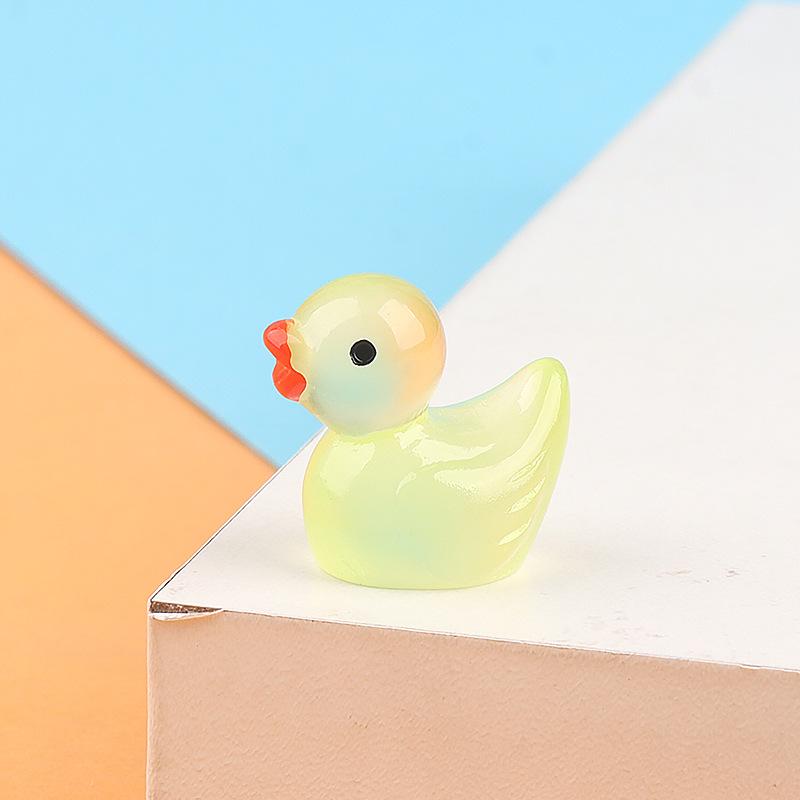 10Pcs Glow-in-the-Dark Resin Duck Set - Durable and Cute Car Dashboard Decor Ornament Anime Accessories DIY Gift Girl Boy