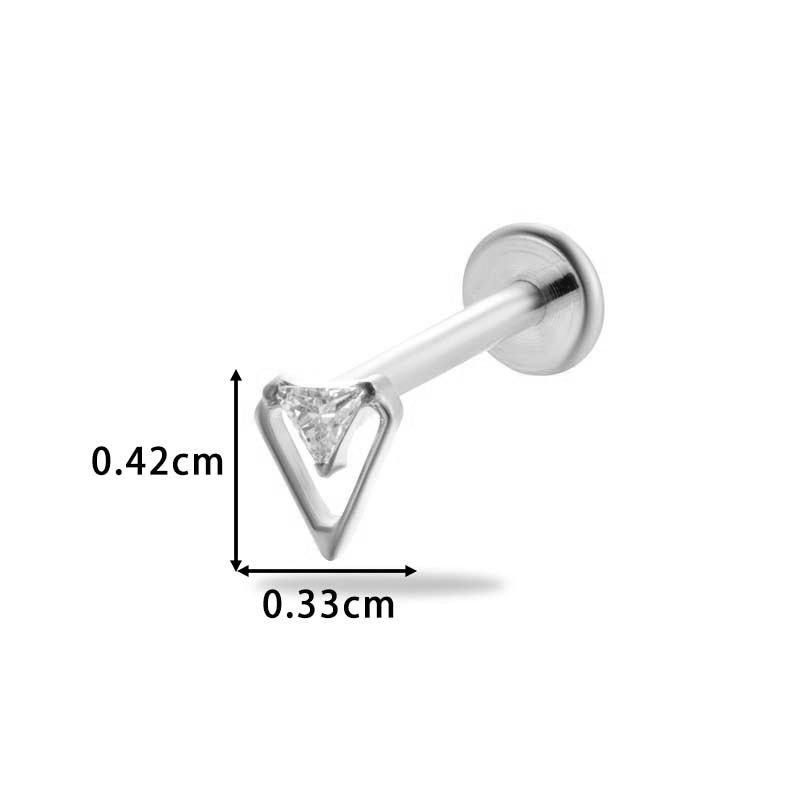 1 pièce G23 Titane Massif Filetage Interne Dos Plat Fleur CZ Clou de Tragus Cartilage Boucle d'Oreille Helix Rook Lobe Labret Bijou de Piercing