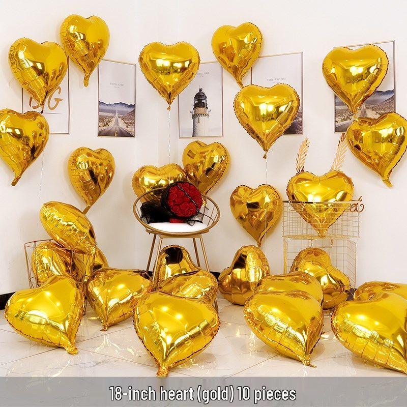 Heart-Shaped Foil Balloons for Birthday, Wedding, or Engagement Decor