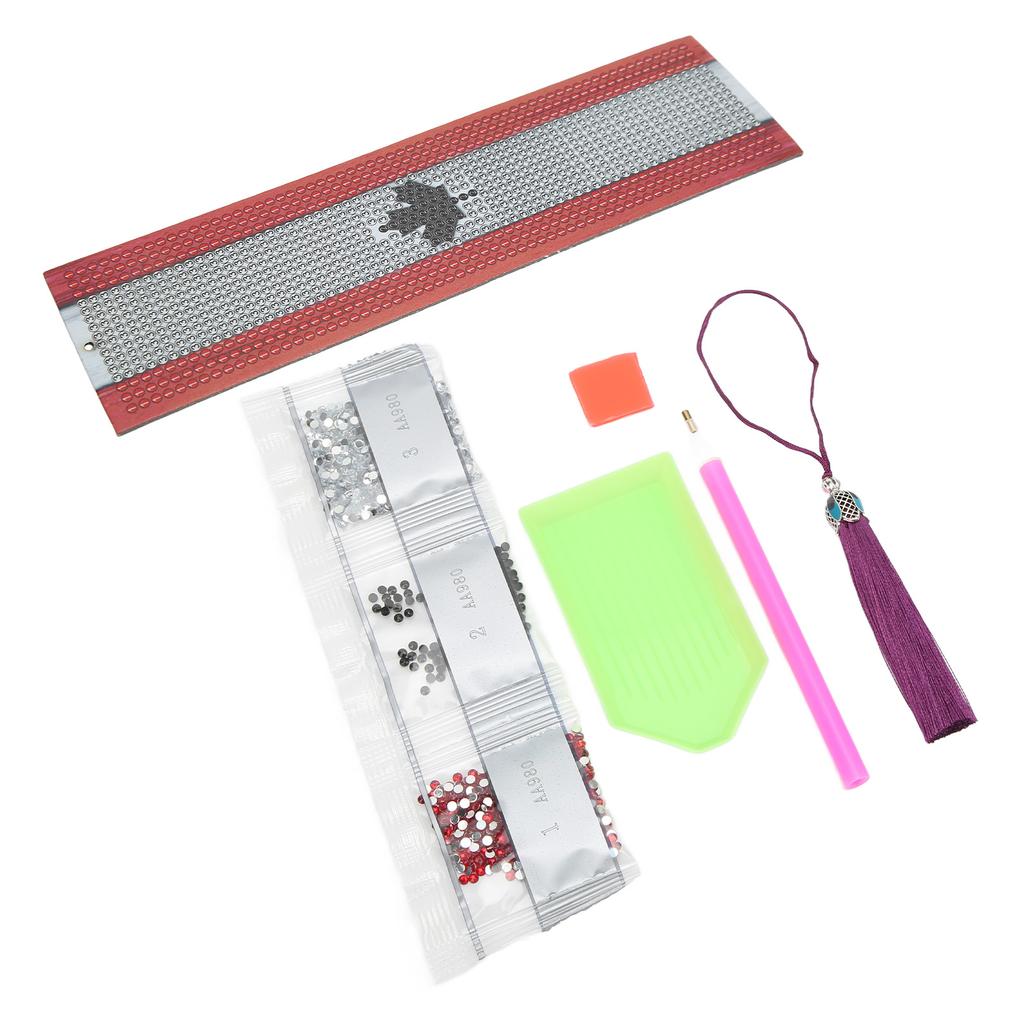 Rhinestones Painting Bookmarks Bright Colors Waterproof DIY Rhinestones Bookmarks with Maple Leaf Pattern for Gifts