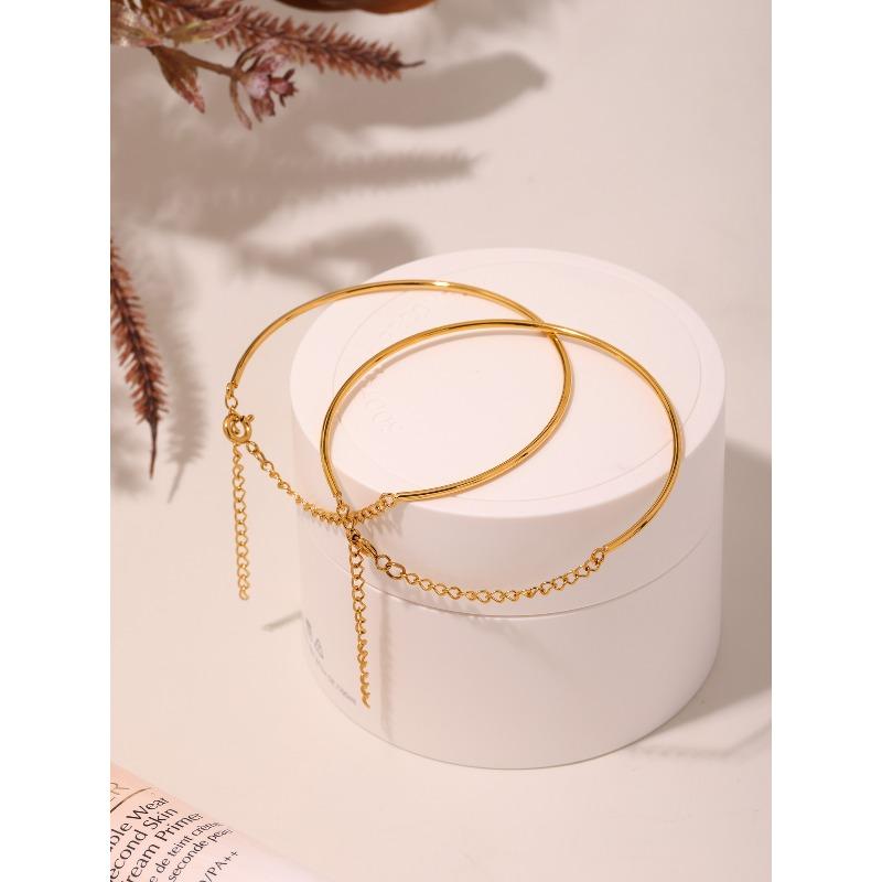 Mili ultra-fine coil bracelet - niche fashion bangle, stainless steel pvd gold plated jewelry