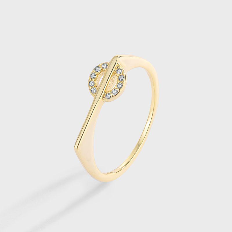 

S925 Sterling Silver Geometric Diamond-Set Ring: Women s Luxury Jewelry Size 7