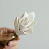 Handmade Magnolia Ceramic Sculpture with Incense Holder Zen Tea Table Decor for Study Room Garden and Gift Idea