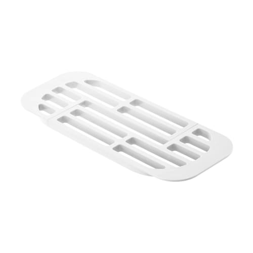 Yamazaki Industrial Co., Ltd. Extendable Dish Drainer, White, Approx. W44-61cm x D17.5cm x H1.6cm, Tower, Extendable Dish Drainer, Model 2873