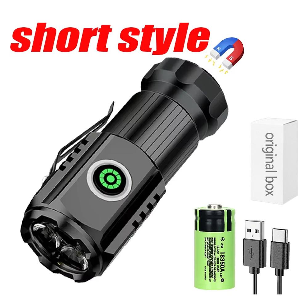 3*F350 LED Mini  Flashlight Powerful Aluminum Alloy EDC Rechargeable Torch SST20 2000LM Lamp with Tail Magnet Tactical Lantern