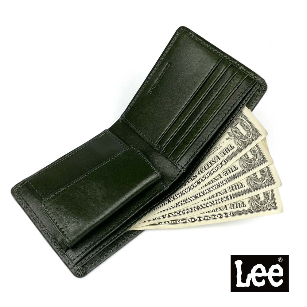 Available in 6 LEE Premium Italian Leather Bifold Real Leather colors Wallet, (0520233a) (Red)