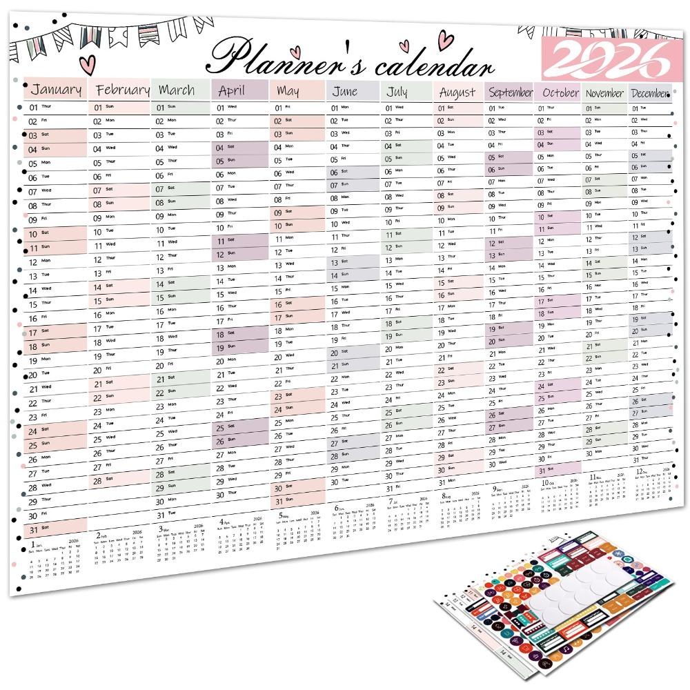 To Do List Schedule Yearly Daily Calendar Annual Planner 365 Days Planner Sheet  Home Office