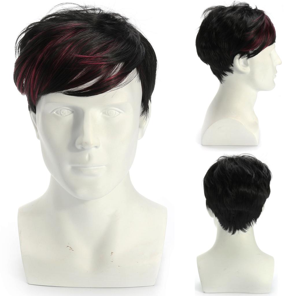 Buy Men Human Hair Wig Natural Looking Wigs Mens Short Hair Straight