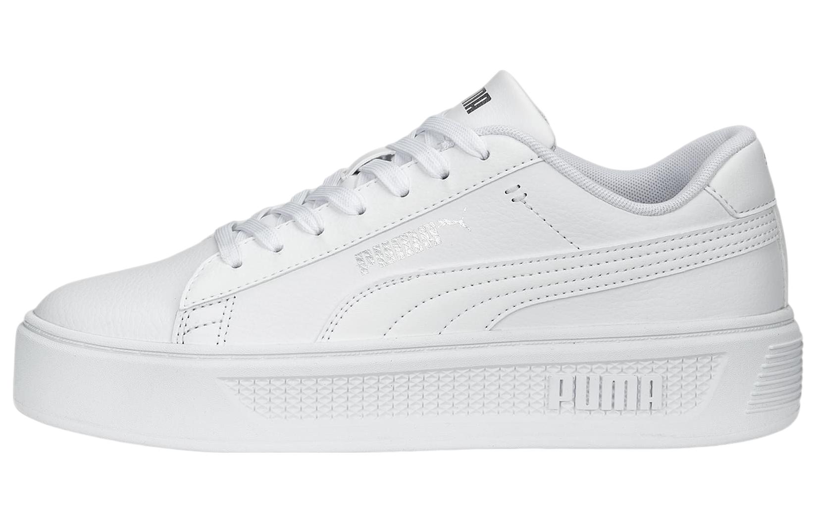 Puma Wmns Smash Platform v3  White Silver  35.5
