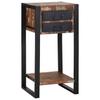 Mesa Lateral com Prateleira Madeira Sólida Reciclada Multicor