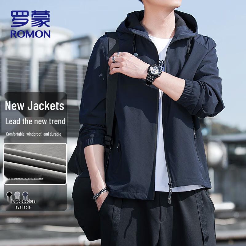

ROMON Men s Autumn Business Casual Hooded Jacket L