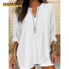 Women's Fashion Casual Solid Color Print Short Sleeve V Neck Blouses & Shirts