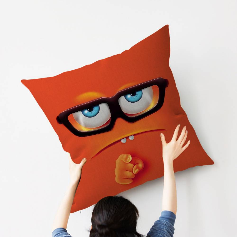 CARTOON ANGRY Funny Face Eyes Maple Design Cushion Cover Happy Autumn Harvest decor Holiday Decorati Pillow Cover
