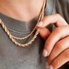 Rock Twisted Rope Chain Gold Plated Chunky Chain Hip Hop Chain Necklace  For Women Men