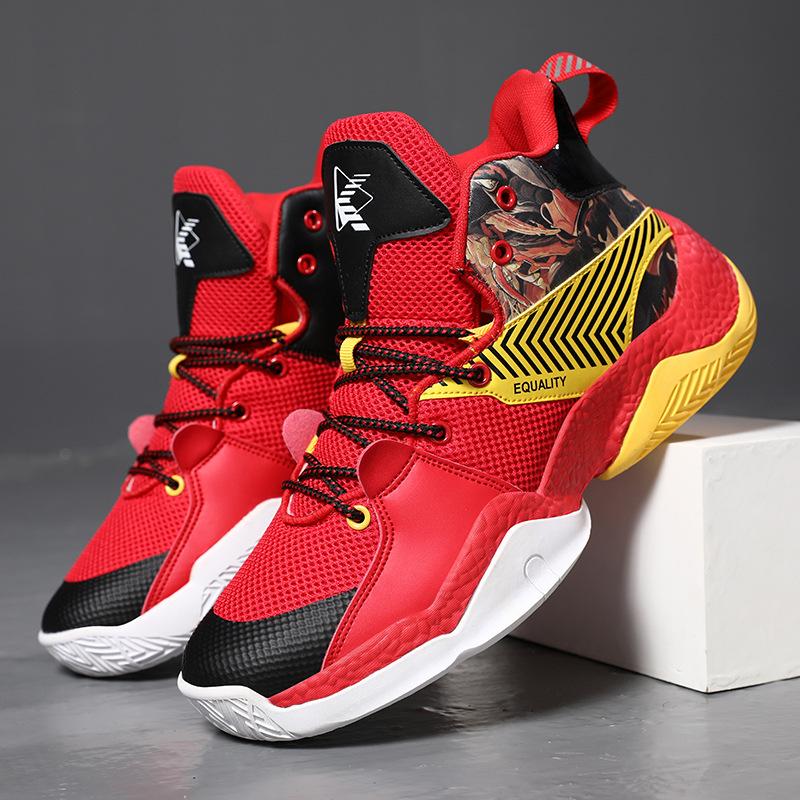 Zapatillas de baloncesto nuevas para primavera y invierno, zapatillas deportivas reales, combinación de colores, de caña alta, suela blanda, zapatillas de moda para parejas