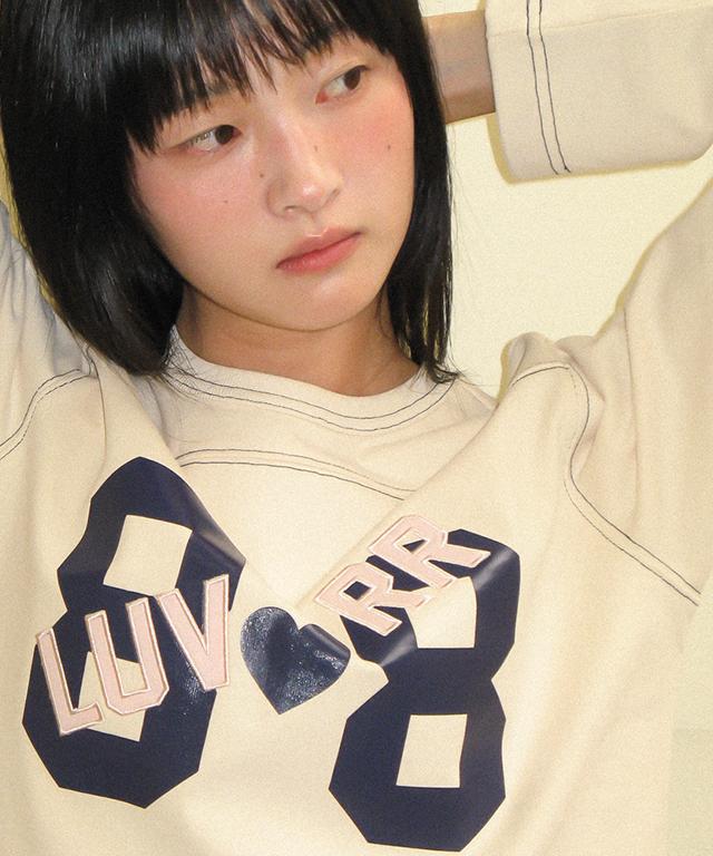 RONRON 88 Luv Rugby Long Sleeve T Shirt Cream