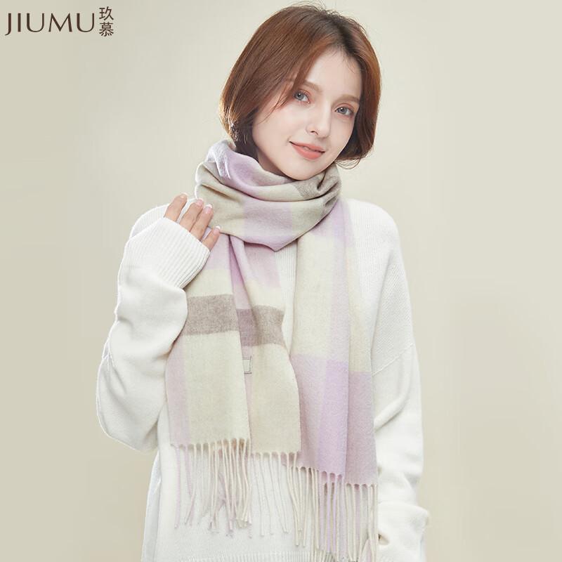 JIUMU Women's Pure Wool Knitted Scarf