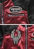 by our Riders Flying Fire Skull Embroidery Patch Bonding Riders Jacket Wine Red x [Banson] [Custom-ordered store] & JFV-901-WINERED-BLACK (XXL, Black)