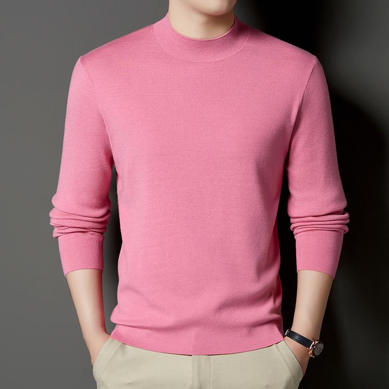 2025 Men's Winter Thickened Sweater: 48ct Fine-Spun, 400g Semi-High Collar, 100% Pure Wool
