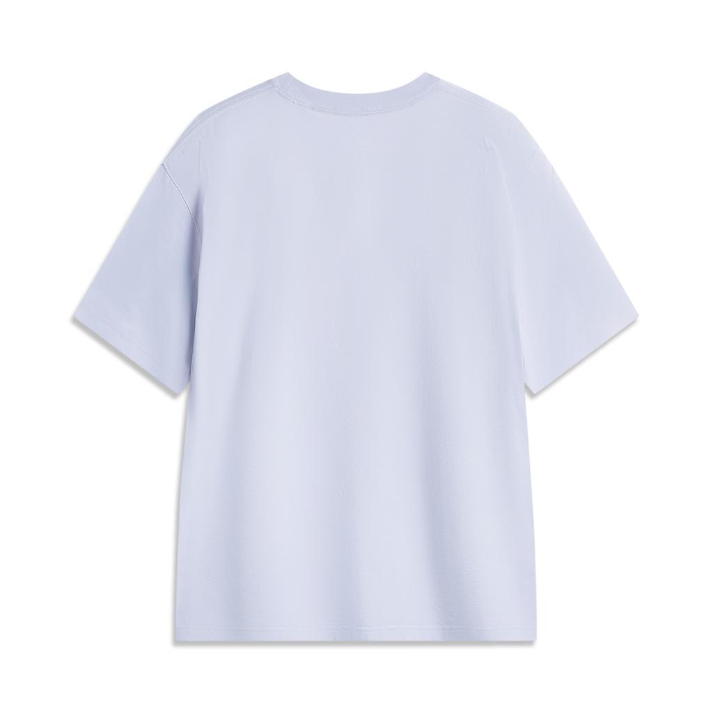 Li Ning Sports Lifestyle Series Simple Versatile Round Neck Loose Fit Letter Brand Logo Drop Shoulder Short Sleeve T-Shirt Men T-Shirt AHSV479-2