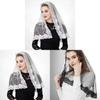 Vintage Bridal Short Net Veil With Lace Edge For Wedding And Photography