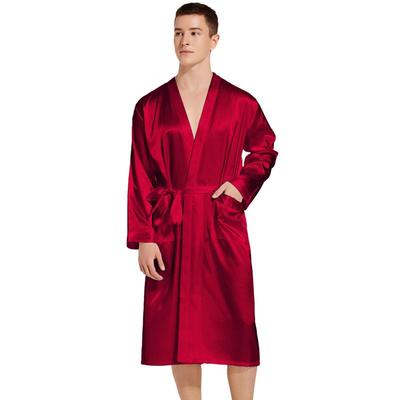 Gold Lettering Men's Wedding Morning Robe - Long, Large Size, Spring/Autumn Cardigan Nightgown
