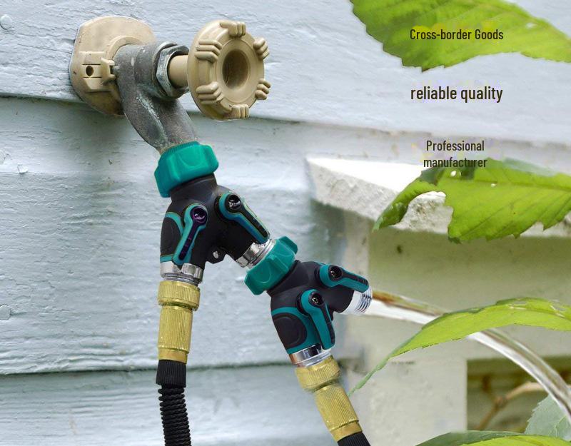 Two-Way Y-Shaped Zinc Alloy Garden Hose Splitter