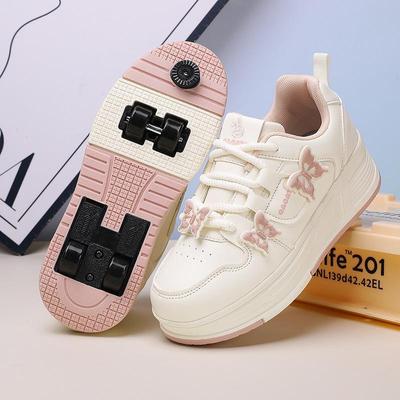 2026 New Model Hidden Wheels Roller Shoes for Kids & Adults - Double Wheels & Brake Feature