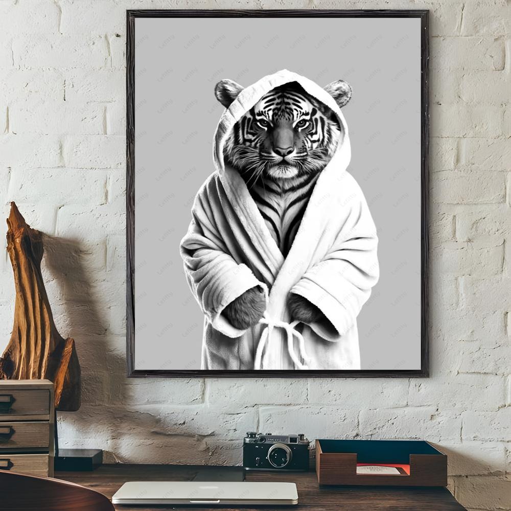 Alpaca Deer Cat Dog Panda Funny Gift Poster Sticky Wall Art Printing Waterproof Home Living Bed Room Bar Hallway Aesthetic Decor