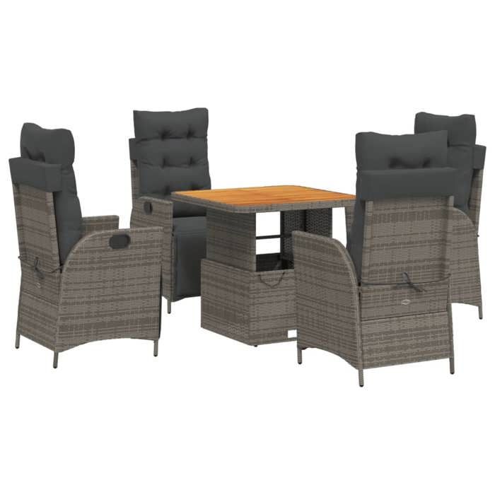 VidaXL Ensemble à Manger de Jardin avec Coussins 5 pcs, Table de Terrasse, Ensemble de Meubles de Patio, Mobilier 3277460