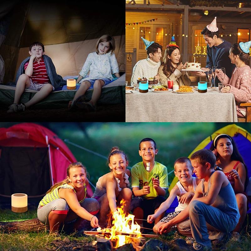 مصباح بمستشعر باللمس ضوء ليلي مصباح طاولة بجانب السرير لغرفة نوم الأطفال مصباح ليلي أبيض دافئ قابل للتعتيم لون RGB مصباح ليلي لسطح المكتب