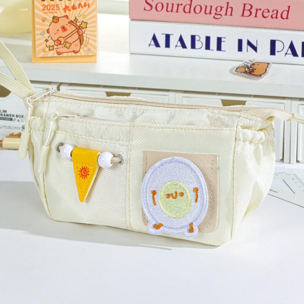 

Large Capacity Pen Bag 10-Layers Stationery Organizer Portable Pencil Case Gift бежевий